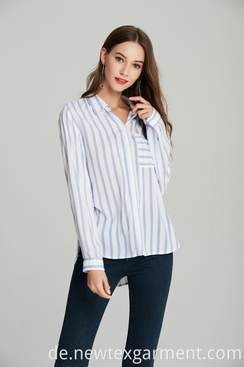 ladies blue stripe shirt